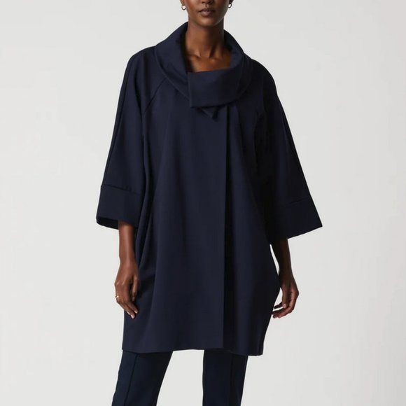 Joseph Ribkoff Wine Cowl Neck Cocoon Jacket - Picture 1 of 14